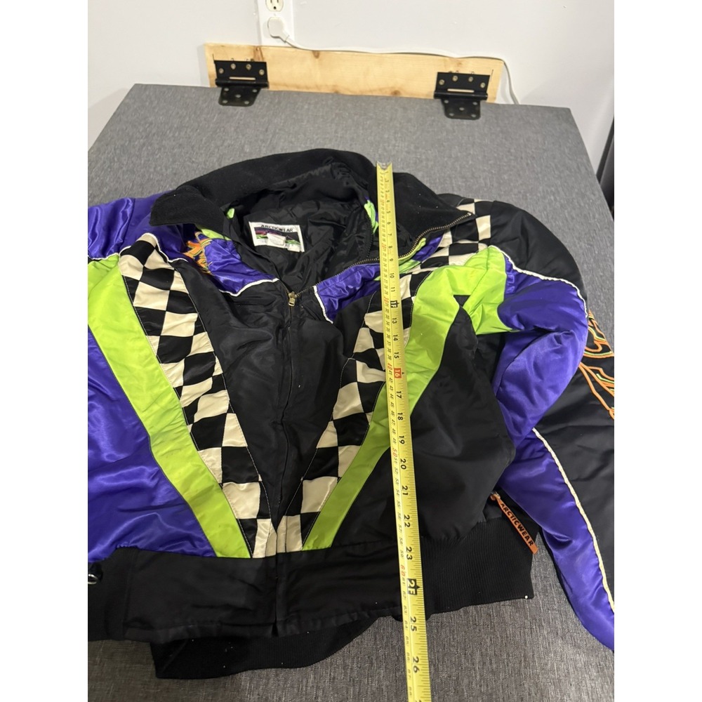90s Vintage Arctic Cat Team Arctic Racing Jacket Mens Sz L Grunge Color Block - Picture 9 of 16